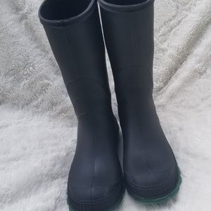 Black & Green Rainboots sz 6